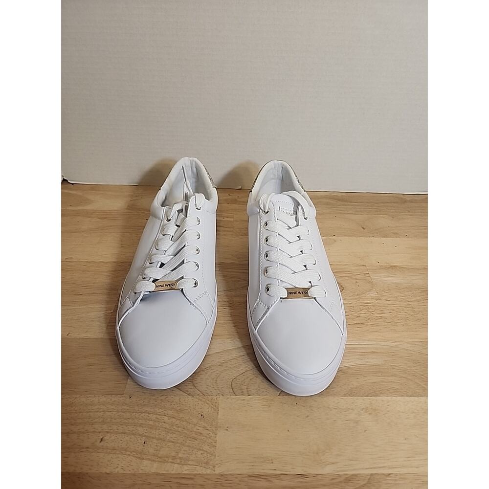 Nine West White Gold Givens Women Sneakers 9.5